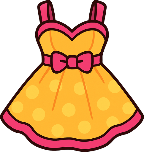 cute designer dress top view..
In-Game asset.  2d.  High contrast.  No shadows