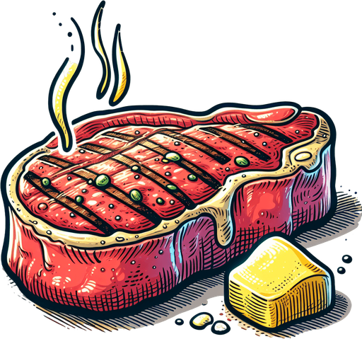a cartoon steak