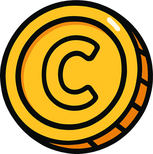 COİN.
In-Game asset.  2d.  High contrast.  No shadows