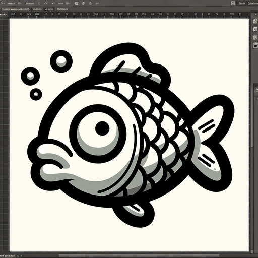 A carp which looks dumb.
Single Game Texture. In-Game asset. 2d. Blank background. High contrast. No shadows.