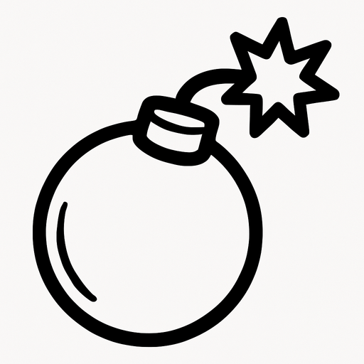 Bomba blanca.
In-Game asset.  2d.  High contrast.  No shadows