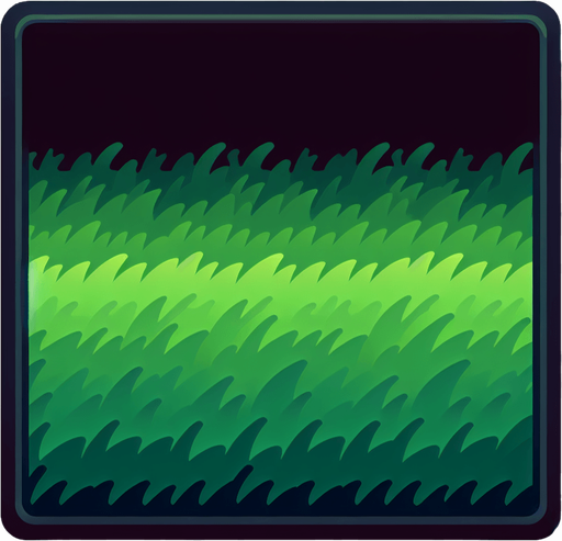 A rectangle graphic asset. Gradient from black to a warm grass green. The black is only at the top and most of the gradient is green. No border. Flat design. No UI. Single Game Texture. In-Game asset. 2d. Blank background. High contrast. No shadows..
Single Game Texture. In-Game asset. 2d. Blank background. High contrast. No shadows.