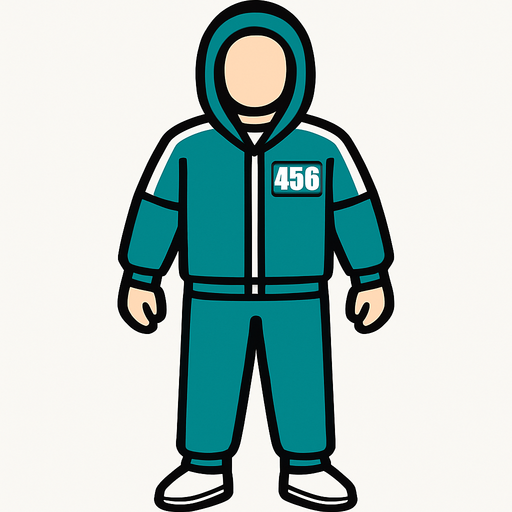 Player and squid game uniform.
In-Game asset.  High contrast.  No shadows