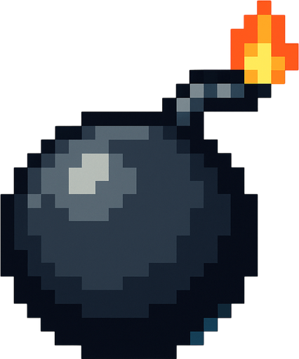 bala de cañon de pixeles.
In-Game asset.  2d.  High contrast.  No shadows