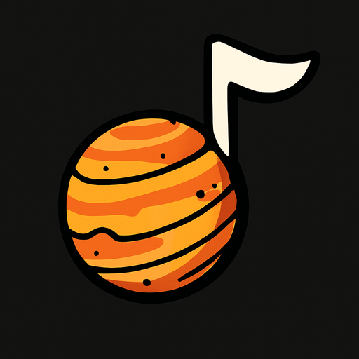 MÜZİK NOTASI ŞEKLİNDE BİR GFEZEGEN ÇİZ.
In-Game asset.  2d.  High contrast.  No shadows