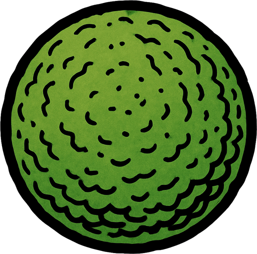 circular green rough skin.
In-Game asset.  2d.  High contrast.  No shadows. cartoon. comic. drawed