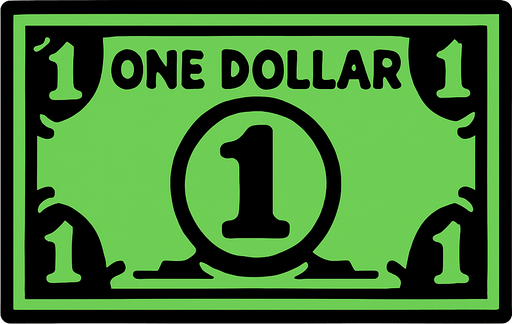 1 dolar.
In-Game asset.  2d.  High contrast.  No shadows