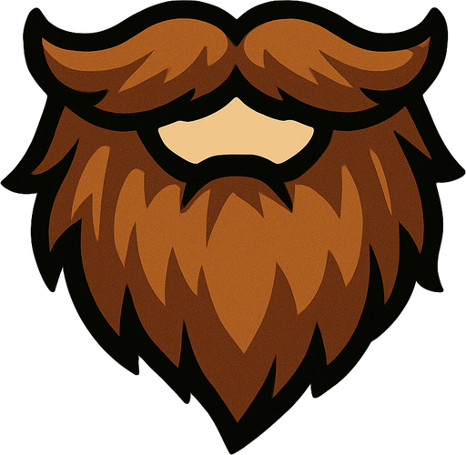 brown beard.
In-Game asset.  2d.  High contrast.  No shadows