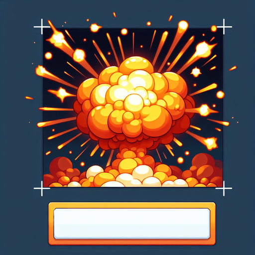 explosion.
Single Game Texture. In-Game asset. 2d. Blank background. High contrast. No shadows.
