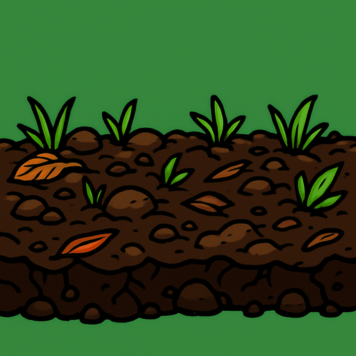 orman toprağı olsun zemin.
In-Game asset.  2d.  High contrast.  No shadows