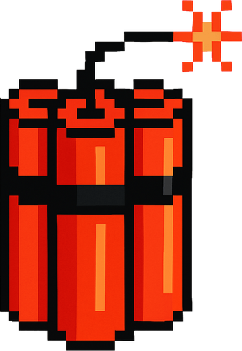 pixel art dynamite.
In-Game asset.  2d.  High contrast.  No shadows