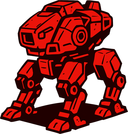 a red robotic futuristic ground.
In-Game asset.  2d.  High contrast.  No shadows