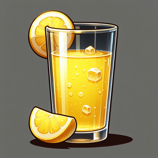 A nice glass of freshly made lemonade..
Single Game Texture. In-Game asset. 2d. Blank background. High contrast. No shadows.