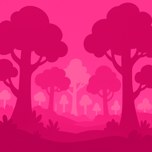 Fond d'écran forêt ROSE.
In-Game asset.  2d.  High contrast.  No shadows