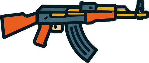 AK47.
In-Game asset.  2d.  High contrast.  No shadows
