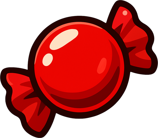 candy red.
In-Game asset.  2d.  High contrast.  No shadows