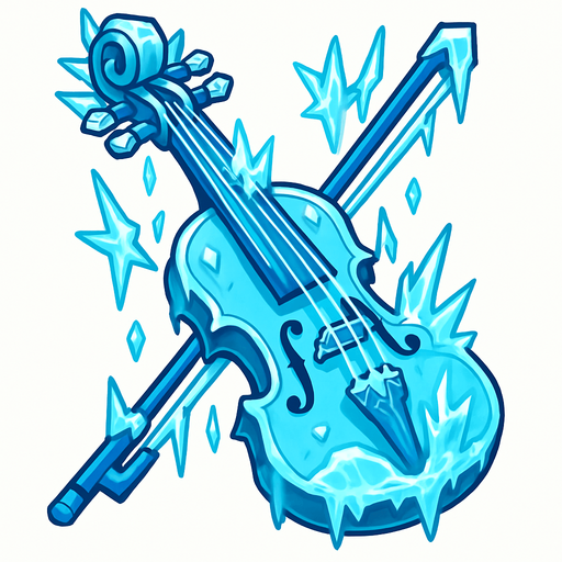 Violin congelante.
In-Game asset.  2d.  High contrast.  No shadows