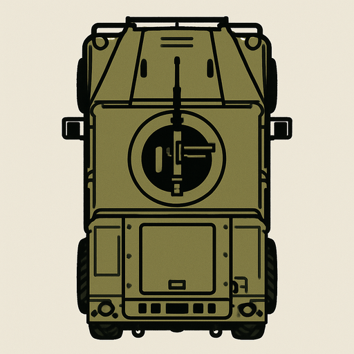Top view of a military Humv ground vehicle.
In-Game asset.  2d.  High contrast.  No shadows