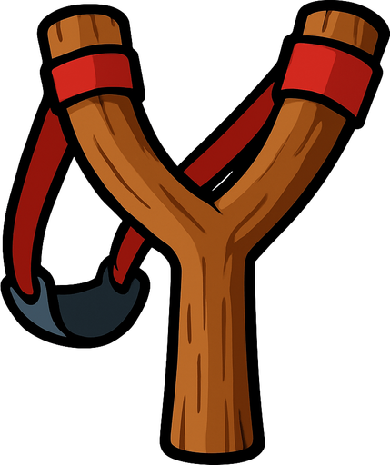 Angry birds slingshot.
In-Game asset.  2d.  High contrast.  No shadows