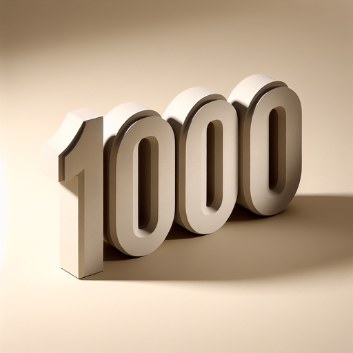 the number 1000.
put it on the right side.