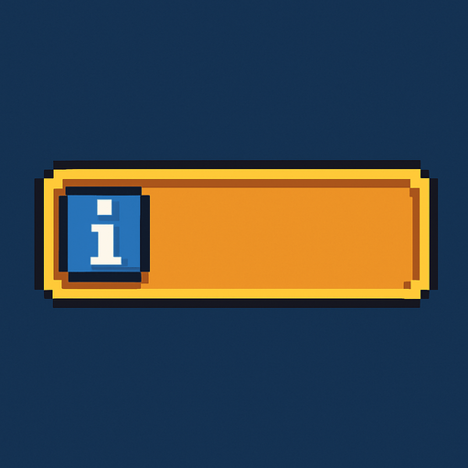 Info bar box 2d pixel art horizontal.
In-Game asset.  2d.  High contrast.  No shadows