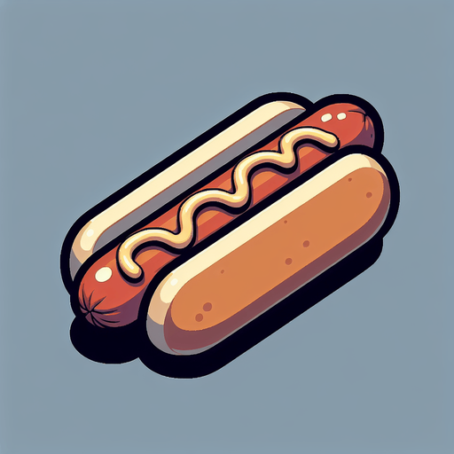 hotdog with no mustard no ketchup only bread and dog.
Single Game Texture. In-Game asset. 2d. Blank background. High contrast. No shadows.