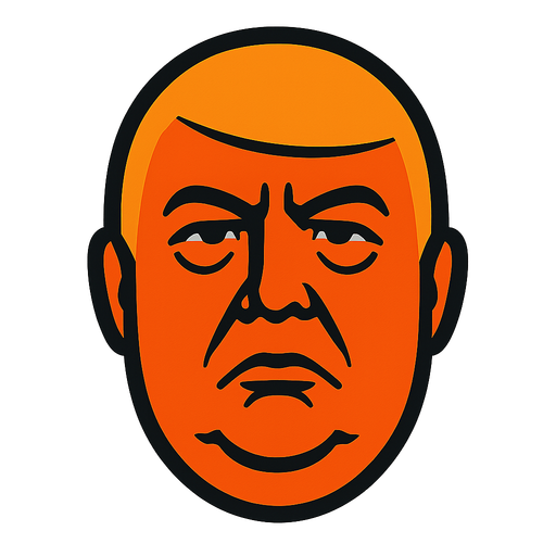 Trump face oval no hair.
In-Game asset.  2d.  High contrast.  No shadows