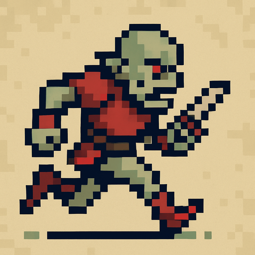 orta çağ hızlı düşman pixel art.
In-Game asset.  2d.  High contrast.  No shadows