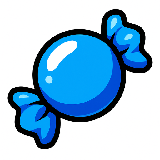 candy blue.
In-Game asset.  2d.  High contrast.  No shadows