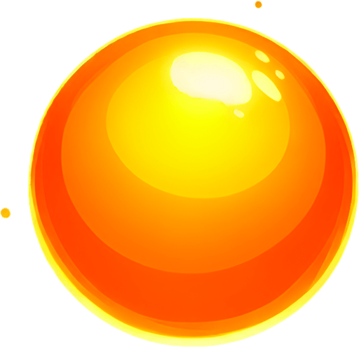 glowing orange sphere.
Single Game Texture.  In-Game asset.  2d.  Blank background.  High contrast.  No shadows