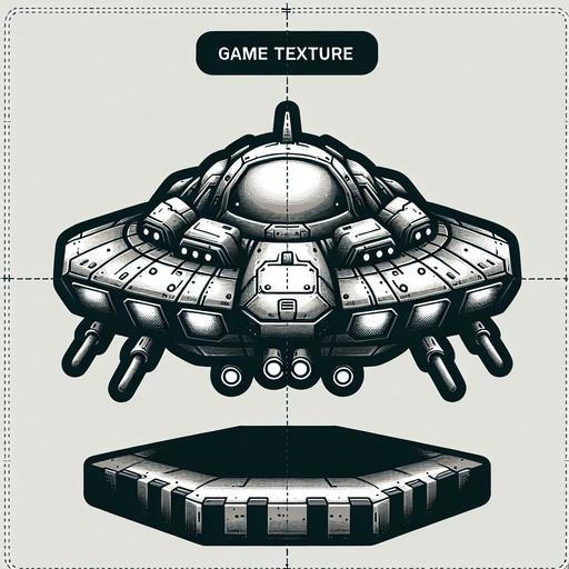 combat ufo.
Single Game Texture.  In-Game asset.  2d.  Blank background.  High contrast.  No shadows