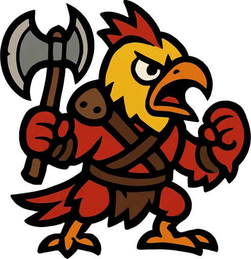 2d bird berserker.
In-Game asset.  2d.  High contrast.  No shadows