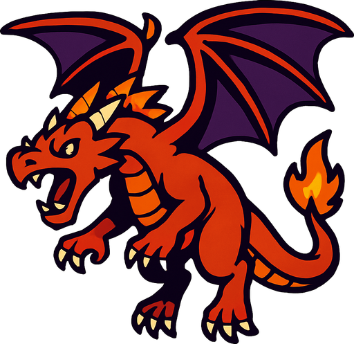 Create a flying dragon enemy with the following features:.
In-Game asset.  2d.  High contrast.  No shadows