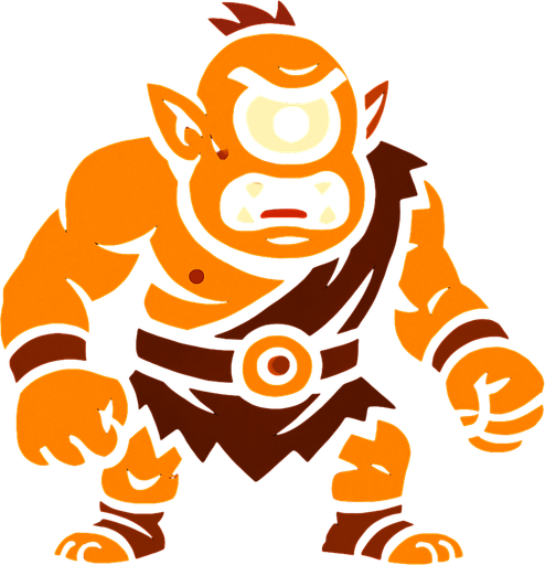 tek gözlü dev.
In-Game asset.  2d.  High contrast.  No shadows