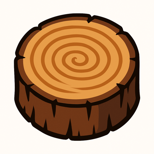 Circle kütük.
In-Game asset.  2d.  High contrast.  No shadows