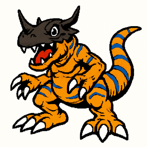 Greymon.
In-Game asset.  2d.  High contrast.  No shadows