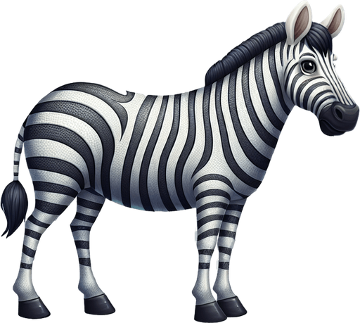 Zebra.
Single Game Texture.  In-Game asset.  2d.  Blank background.  No shadows