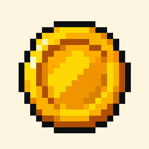 gold.
In-Game asset.  High contrast.  No shadows. pixel. pixel