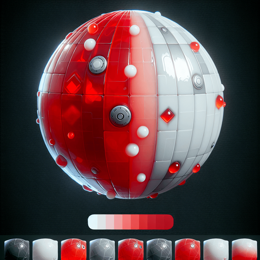 Red and white round jelly with effects steel robotic.
Single Game Texture. In-Game asset. 2d. Blank background. High contrast. No shadows.