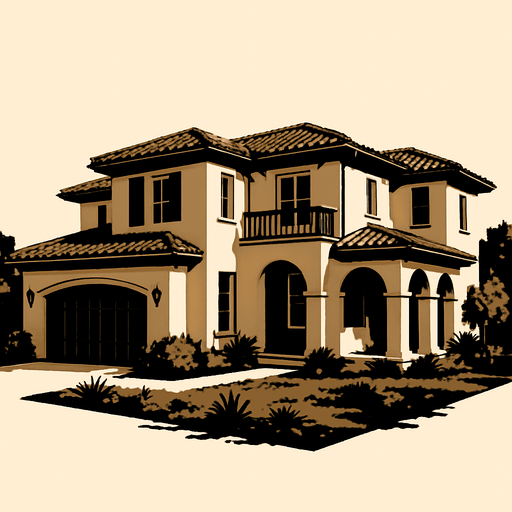 realistic villa.
In-Game asset.  2d.  High contrast.  No shadows