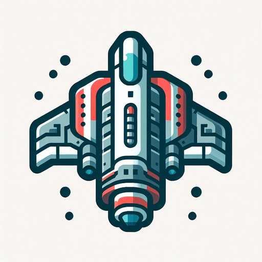 spaceship.
Single Game Texture. In-Game asset. 2d. Blank background. High contrast. No shadows.