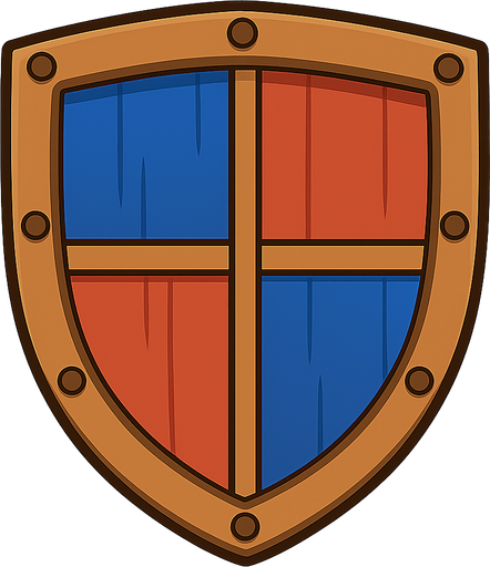 a shield. No background. Transparent background. Blank background. No shadows. 2d. In-Game asset. flat