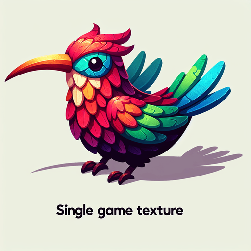 Bird.
Single Game Texture. In-Game asset. 2d. Blank background. High contrast. No shadows.