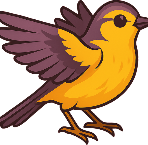 Segunda de tres imagenes que crearan sensacion de movimiento a un pajaro. Esta tendra las alas medio extendidas