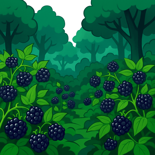 böğürtlen ormanı.
In-Game asset.  2d.  High contrast.  No shadows