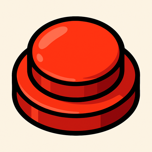 Botón rojo.
In-Game asset.  2d.  High contrast.  No shadows
