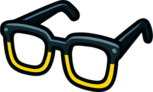 Glasses.
In-Game asset.  2d.  High contrast.  No shadows
