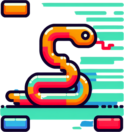 2d snake.
Single Game Texture. In-Game asset. 2d. Blank background. High contrast. No shadows.