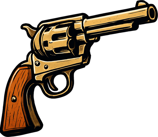 a western revolver.
In-Game asset.  High contrast.  No shadows