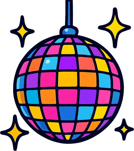 disco ball.
In-Game asset.  2d.  High contrast.  No shadows